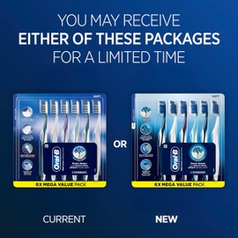 Oral-B Pro Clean Cross Action Toothbrushes, Deep Plaque Removal, 6 Count