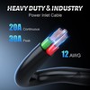 20A 125V AC Port Plug,12AWG Heavy-Duty RV Shore Power Inlet