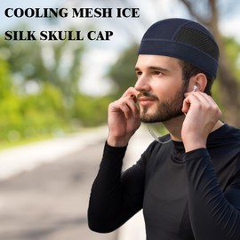 Skull Caps for Men Helmet Liner Beanie 2 Pack Breathable Mesh Helmet Cycling Motorcycle Running Hard Hat for Men Women