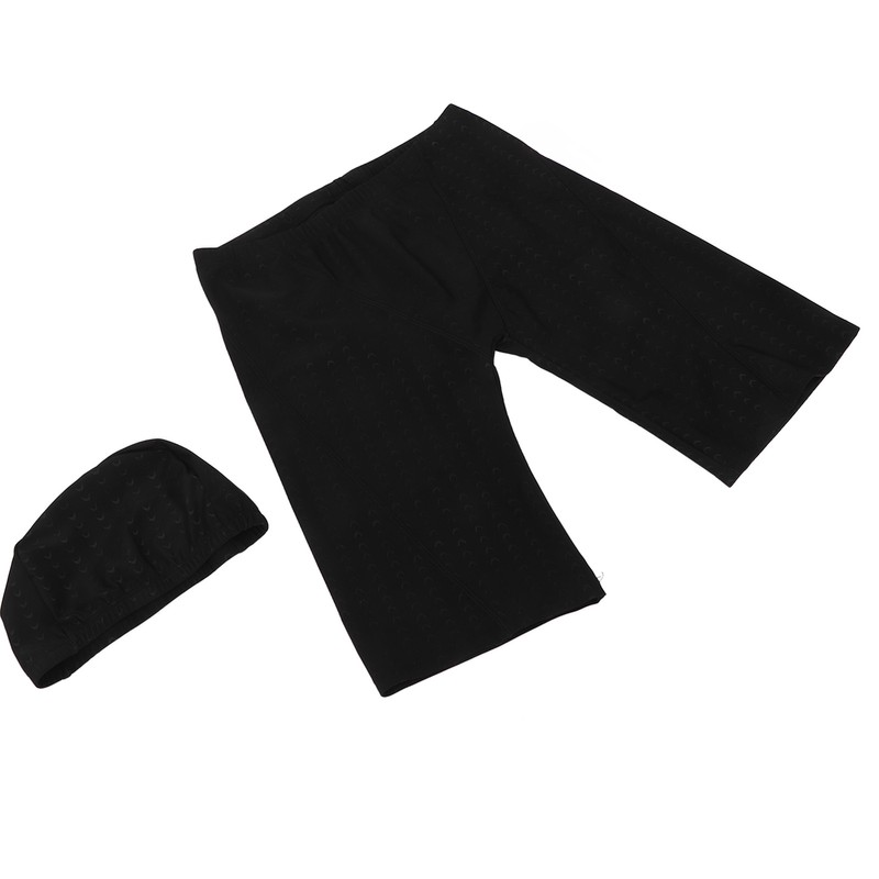 Men Swim Shorts and Cap Waterproof Adjustable Waist Strap Quick