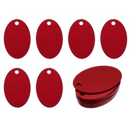 Rebower Aluminum Blank Tags Engraving Metal Stamping Blanks,[for Number Tag, Dog Tag,Pendant Decoration] - 1.5 x 1 Inch/Red / 25 Pcs