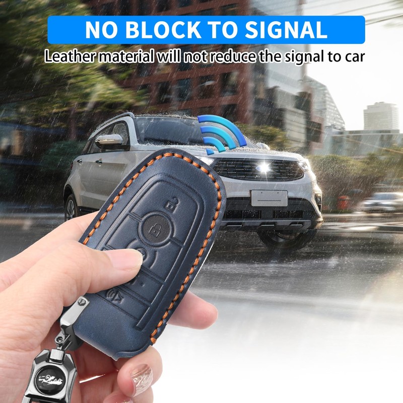 QBUC for Ford Key Fob Cover,Leather Key Shells Compatible with
