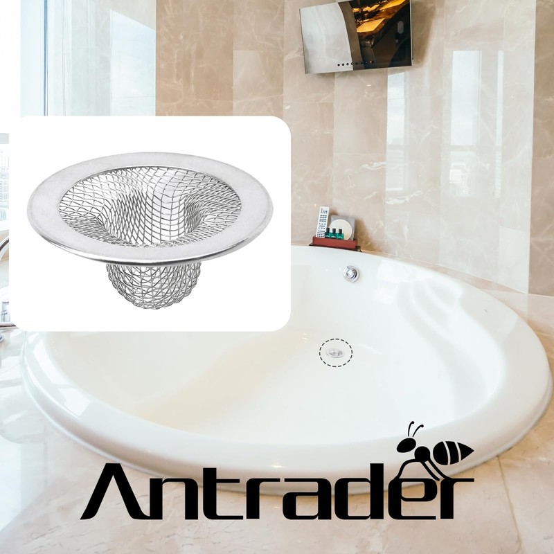 Antrader Kitchen Sink Strainer, 2Pcs Stainless Steel 2-Inch Diameter Mesh
