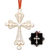 FurniGift Cross Christian Christmas Ornament 2025 - Metal Pearl Cross