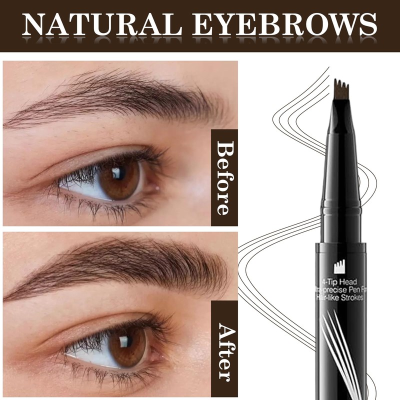 2-in-1 Waterproof Eyebrow Pencil - Dual Ended Eyebrow Pencil with