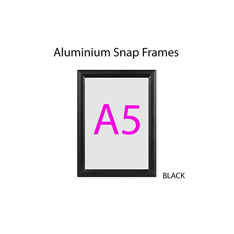 Pack OF 3. New A5 Black Aluminium Snap Frames Click