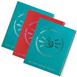 Left-Handed Only from Lefty's Wide Ruled Notebook with Logo Cover, Set of 3, Assorted Colors