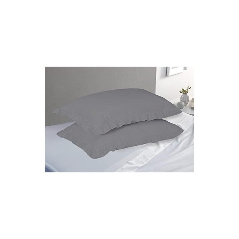 Luxury Frilled Pillow Cases Pair Decorative Ruffle Edge Pillowcase 2