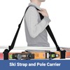 Ski Board Snowboard Back Shoulder Carry Strap Set, 2Pcs Ski