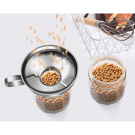 Stainless Steel Funnel Jam Large Opening Kitchen Filling Funnel Large Diameter Adjustable Preserving Funnel Jam Funnel for Transfer Beans Liquid Oil Jam Salad Sauce, 15 cm