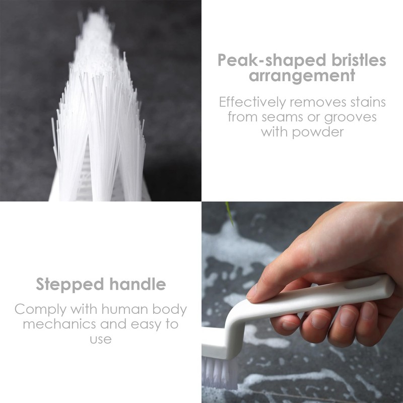 3 Pcs Pointed Bathroom Cleaning Brushes, V Shaped Brush, Bathroom