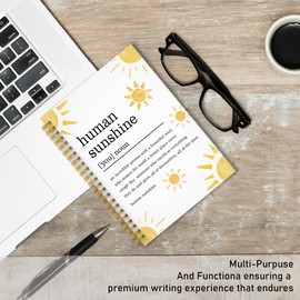 QICLM Human Sunshine Notebook Journal, Motivational Office Notebooks for Work, Human Sunshine Gifts for Women, Inspirational Gifts for Coworker, Hardcover Spiral Notebook 5.5x8.3 (Style 2)