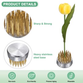 M METERXITY 12-Pack Flower Frog 0.9" Round Brass Flower Pins Flower Frog Holder Flower Arranger Fixed Tools Floral Frog for Arrangements Vase/Plant Decoration/Home Decor [1.1cm Pins]