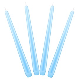4 Pcs Baby-Blue Taper Candles for Home Decoration, 10×7/8 Inch Dripless Candlesticks, Great for Dinner Party Wedding and Emergency