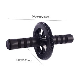 SUPVOX Ab Roller Wheel for Core Strengthening Non Slip Exercise Roller for Home Gym Durable Tube Design for Toning Arms Legs Black