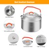 REDCAMP 1.6L Outdoor Camping Kettle, Lightweight Stainless Steel Water Pot