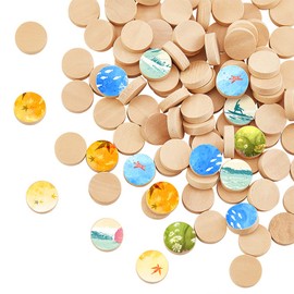 OLYCRAFT Pack of 200 15 mm Mini Wooden Circles Untreated Beech Wood Circles Small Round Wooden Discs Natural Empty Wooden Circles for Painting Wedding Home Decoration DIY Wooden Crafts