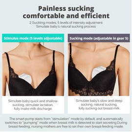 Portable Electric Breast Pump USB Silent Wearable Hands-Free Automatic Milker (Grey)