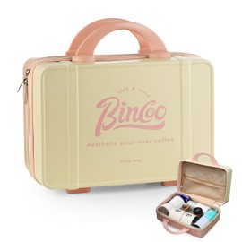 Bincoo Coffee Maker Travel Bag - Portable Espresso Machine Carrying Bag, Waterproof Sturdy Travel Coffee Maker Carrying Bag, Pink Storage Case for Barista,Travelling, Office, Camping.