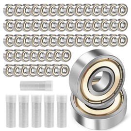 60 pieces 608zz ball bearings, 8 x 22 x 7, carbon steel ball bearings, 608 metal, double shielded, miniature deep groove ball bearings, precision bearings for skateboards, rollerblades, bicycles, home