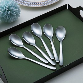 Teaspoons 6 Pieces, Kyraton 14cm Stainless Steel Coffee Spoons Espresso Spoons, Dessert Spoons Tea Spoons, Small Mini Spoons Set for Parties, Dishwasher Safe