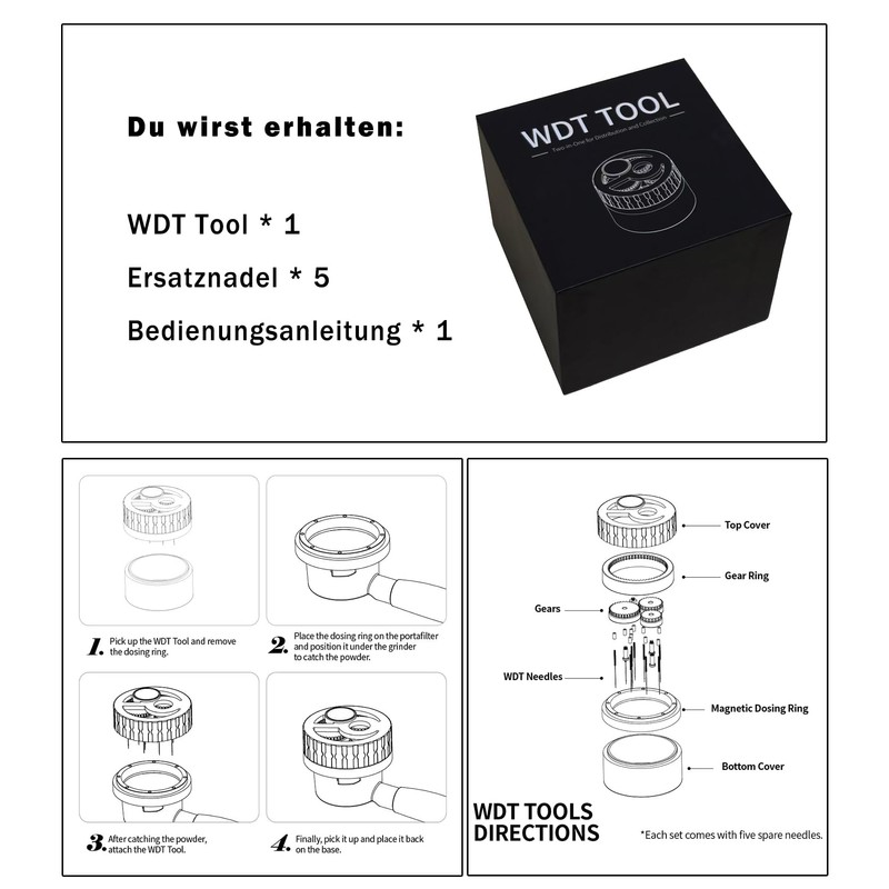 T TAKONE WDT Tool Espresso, Compatible with 51 mm Handle,