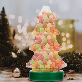 ABOOFAN 6pcs Christmas Candy Jar Christmas Tree Shaped Candy Boxes Clear Plastic Container Fillable Ornament Xmas Tree Cookie Jars with Lid Biscuits Sweets Jars for Christmas