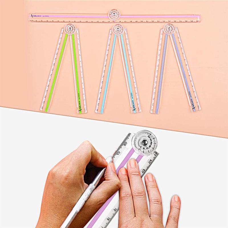 4 PCS Folding Rulers, 30cm Foldable Ruler 15cm Clear Rulers