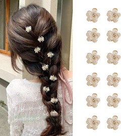 Mini Hair Clip, Set of 12, Camellia Flower Hair Clip, Cute Hair Clip, Hair Clip, Hair Clip, Small Size, Adult, Cute, Hair Clip, Hair Accessory