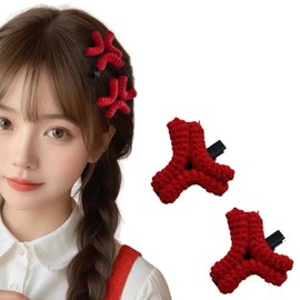 EZ PEACH Hairpin Stylish Bangs Clip, Hair Pin, Yarn, Emoji Hairpin, Cute, Bangs Pin, Trendy, Cute, Funny, Hair Accessories, Set of 2 (Emoji/Angry Marks)
