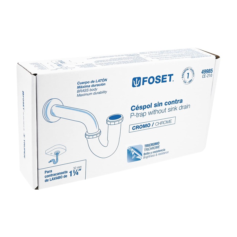 Foset CE-210, Céspol sin contra para lavabo de 1 1/4",