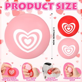 Leitee 30 Pcs Valentine's Day Heart Stress Balls Bulk Foam Stress Relief Balls Mini Round Squeeze Balls for Valentines Party Gifts Favors Toys Classroom Prize Present Fillers (Red,Pink)