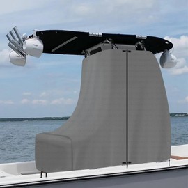 T-Top Center Console Cover for Boat，900D Waterproof Marine Grade Canvas, Heavy Duty Outdoor Boat Console Covers,Protecting Boat Center Console and Helm Seat (Gray,94" L 58" W 82" H)