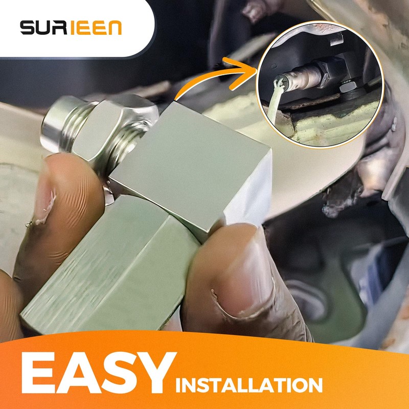 SURIEEN O2 Oxygen Sensor Spacer, 90 Degree Stainless Oxygen Sensor