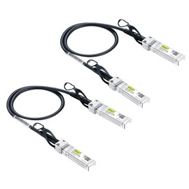 10Gtek 10G SFP+ DAC Cable - 10GBASE-CU Cable de conexión directa pasiva Twinax SFP de cobre para Cisco SFP-H10GB-CU0.25M, Meraki MA-CBL-TA-0.25M, Fortinet, Ubiquiti UniFi, 0.25 metros (0.25 pies),