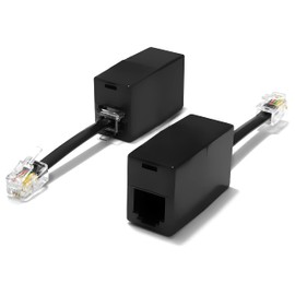 AmzDeals 2-Pack RJ11 to RJ9 Adapter, Female RJ11 (6P4C) Jack to Male RJ9 (4P4C) Plug