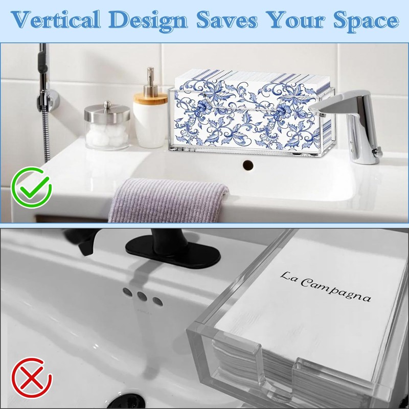 Acrylic Napkin Holder, Vertical Waterproof Splashing Guest Towel Holder for