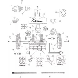 POOLVERGNUEGEN THE POOLCLEANER 4X, 4X PS BACK TIRE REPLACEMENT, BLUE (2 in a kit) 896584000-082