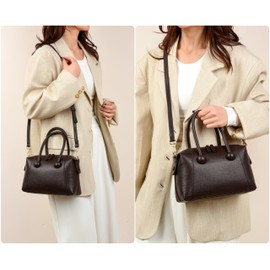 Women's Cross Body Bags Top Handle Shoulder Purses Boston Barrel Sling Handbags With Double Zipper Head