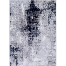 Livabliss Houda Modern Abstract Area Rug, 2' x 3', Black/Navy