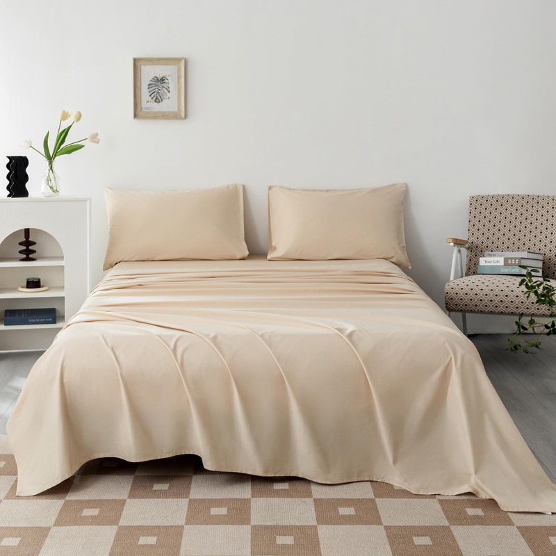 Levoo 100% Egyptian Cotton Sheets King Size Set 18"-24" Extra