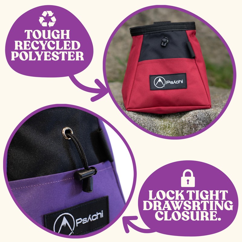 Psychi OG Chalk Bucket Starter Pack Bundle for Rock Climbing