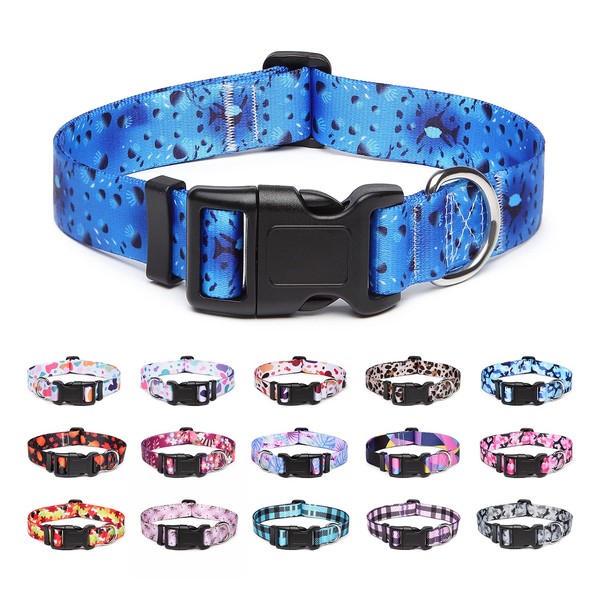 Suredoo Adjustable Nylon Dog Collar with Patterns, Soft Comfy Pet