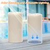 GenSwin Solar Outdoor Waterproof Flameless Candles, 8”x4” Solar Rechargeable Pillar