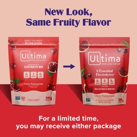 Ultima Replenisher Daily Electrolyte Powder – Cherry Pomegranate, 20 Stickpacks – Zero Sugar Hydration Packets with 6 Electrolytes and Minerals – Sugar Free, Plant Based & Keto Friendly Drink Mix