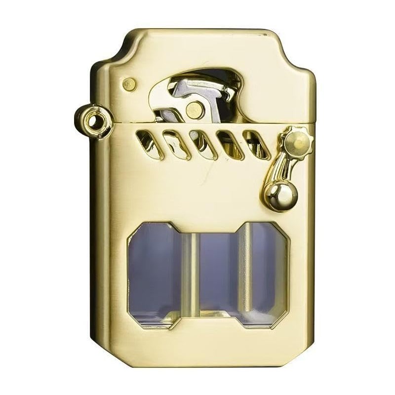 Mecha Metal Rocker Lighter, Vintage Trench, Retro Kerosene Table Lighter