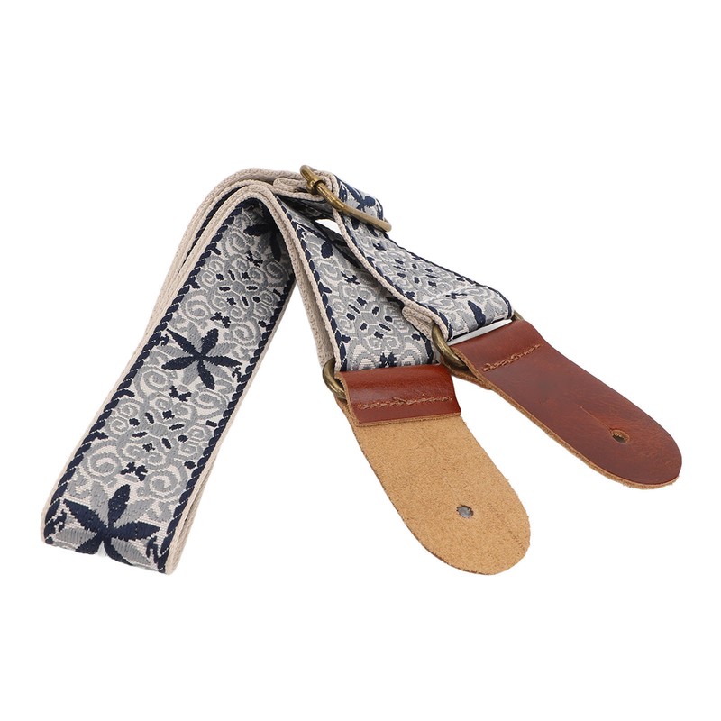Ukulele Strap Embroidery Style Retro Metal Buckle Adjustable Breathable Shoulder