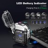 LcFun USB Rechargeable Electric Lighter, Windproof Plasma Dual Arc Lighters,