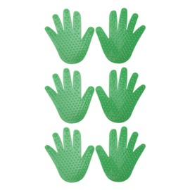 3 Pairs Hand Shaped Floor Markers PVC Non Slip Handprints Spot Marker Sports Set for Preschool Education Kindergarten Green