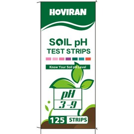 HOVIRAN Soil pH Test Kit (3-9 Range) 125 Soil pH Tester Strips– Quick & Accurate Soil Testing for Gardens Lawns Farms Grass Flower Vegetable Compost Plants